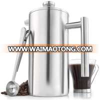 Large Capacity French Press Coffee Maker Hotter For Longer Thermal Brewer Double Wall Insulated Stainless Steel 34 Ounce