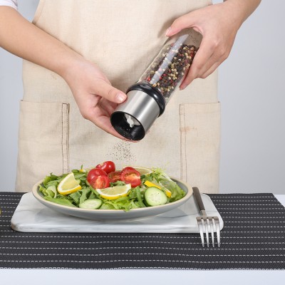 Manual Refillable S/S Spice Mills Pepper Grinder Salt and Pepper Grinder with 235ml Glass Jar