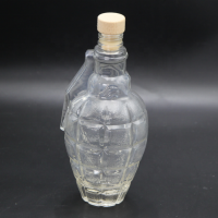 Clear cork cap grenade glass bottles 500ml