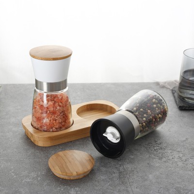 Kitchen best Gadgets hot selling salt pepper grinder wood logo for BBQ