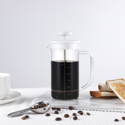 French press coffee maker pot 350ml plunger,custom plastic white travel camping classic glass tea maker coffee french press