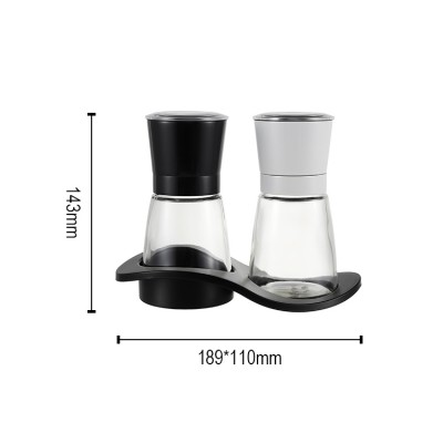 LFGB manual salt and pepper mill set stainless steel grinders spice glass  with ceramic grinder