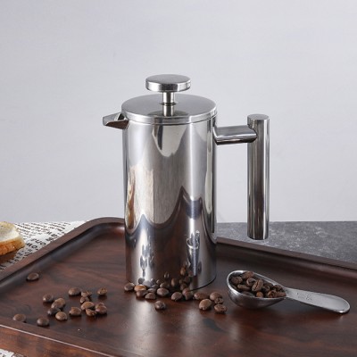 350 mL Coffee Plunger 18/8 304 Double Wall Stainless Steel Cafetiere French Press With Filter