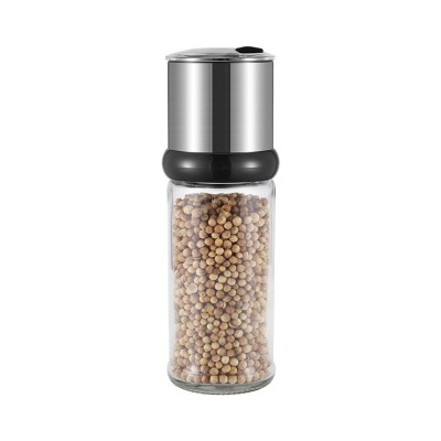 170ml Spice Mill Glass Bottle Salt and Pepper Grinder with Plastic Ring