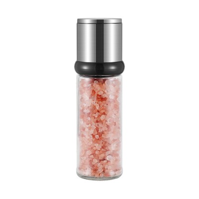 Adjustable S/S Pepper Spice Grinder Mills Salt and Pepper Grinder with 200ml Glass Bottles