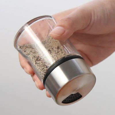 Small Glass Jar Shaker Sea Salt Pepper Powder Spice Container Shaker with Adjustable Sprinkler