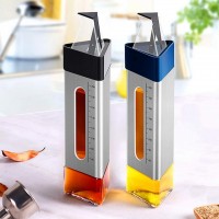 Glass Canister Triangle Automatic Olive Oil, Vinegar And Soy Sauce  Bottle